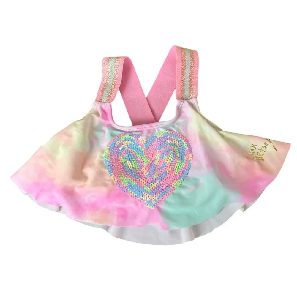 Betsy Johnson Small Swimsuit Top Baby Heart